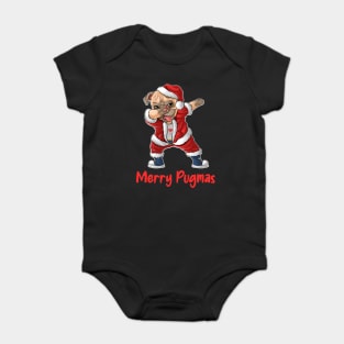 Christmas Dabbing Pug Merry Pugmas Baby Bodysuit